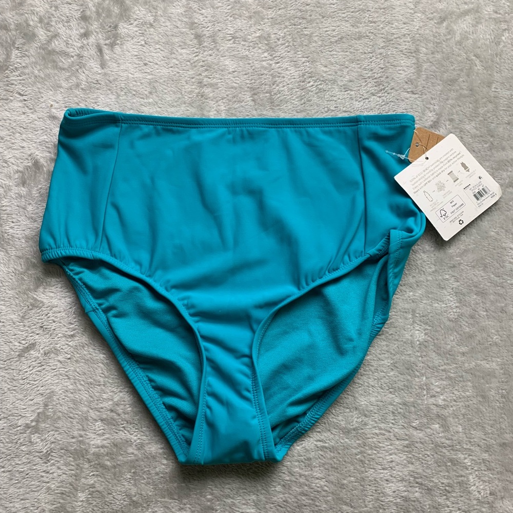 Eco Beach UPF 50+ High Waist Bikini Bottoms Size Small NWT  Turquoise (W540)